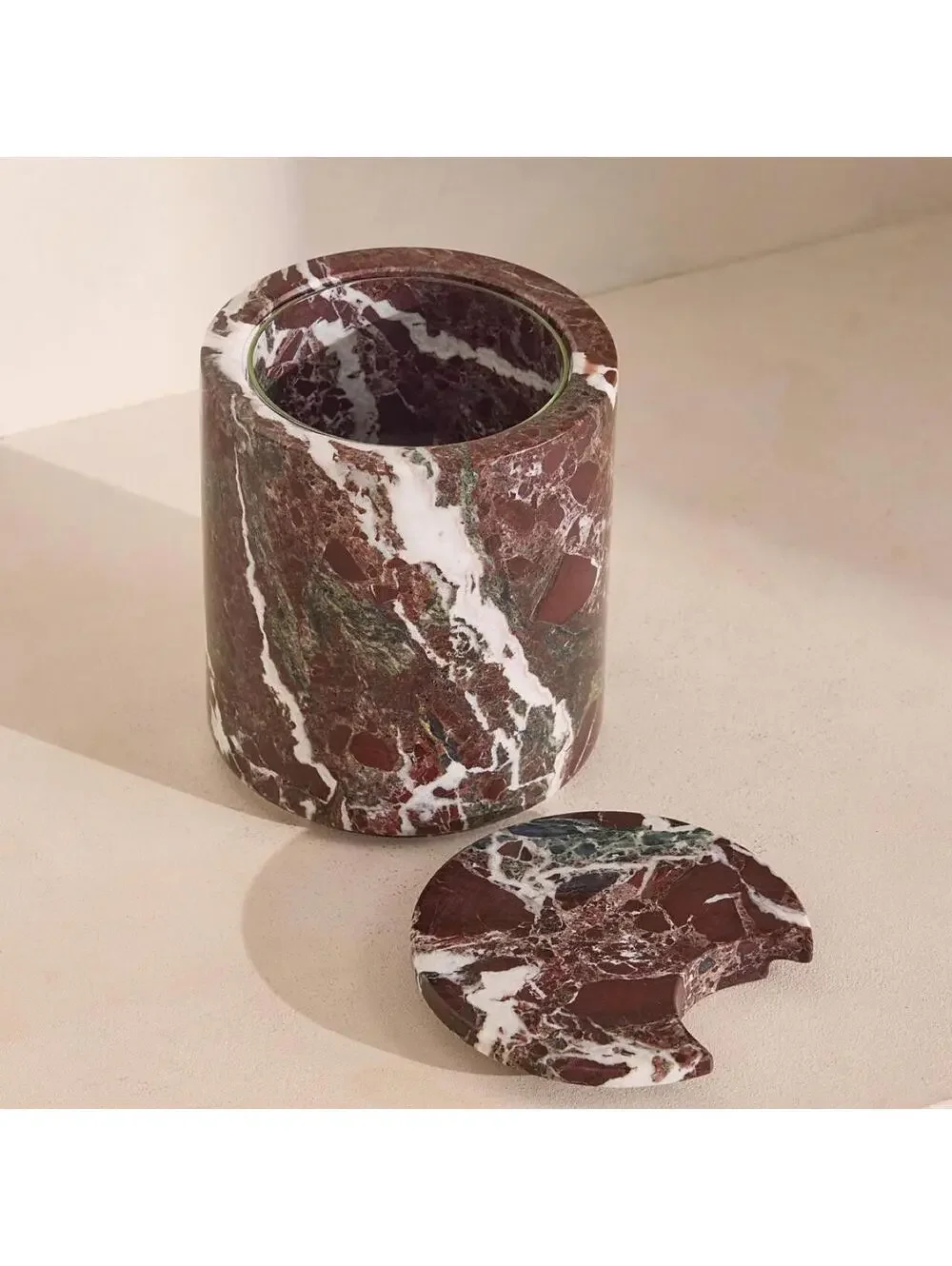 SOHO HOME Pavel Rosso Levanto Marble Ice Bucket Luxury